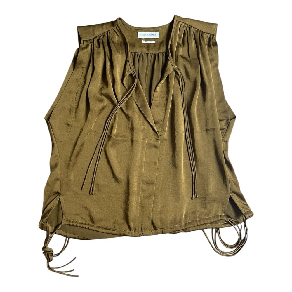 ISABEL MARANT ÉTOILE Olive Tie-Front Blouse Size Size 38EU